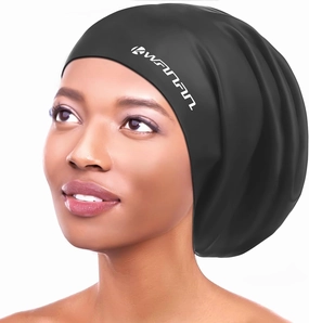 Extra Large Silicone Swim Cap for Long Hair and Protective StylesWaterproof Swimming Cap for Men and Women with Dreadlocks, Weaves, Extensions, Braids, Curls, and AfrosKeep Hair Dry