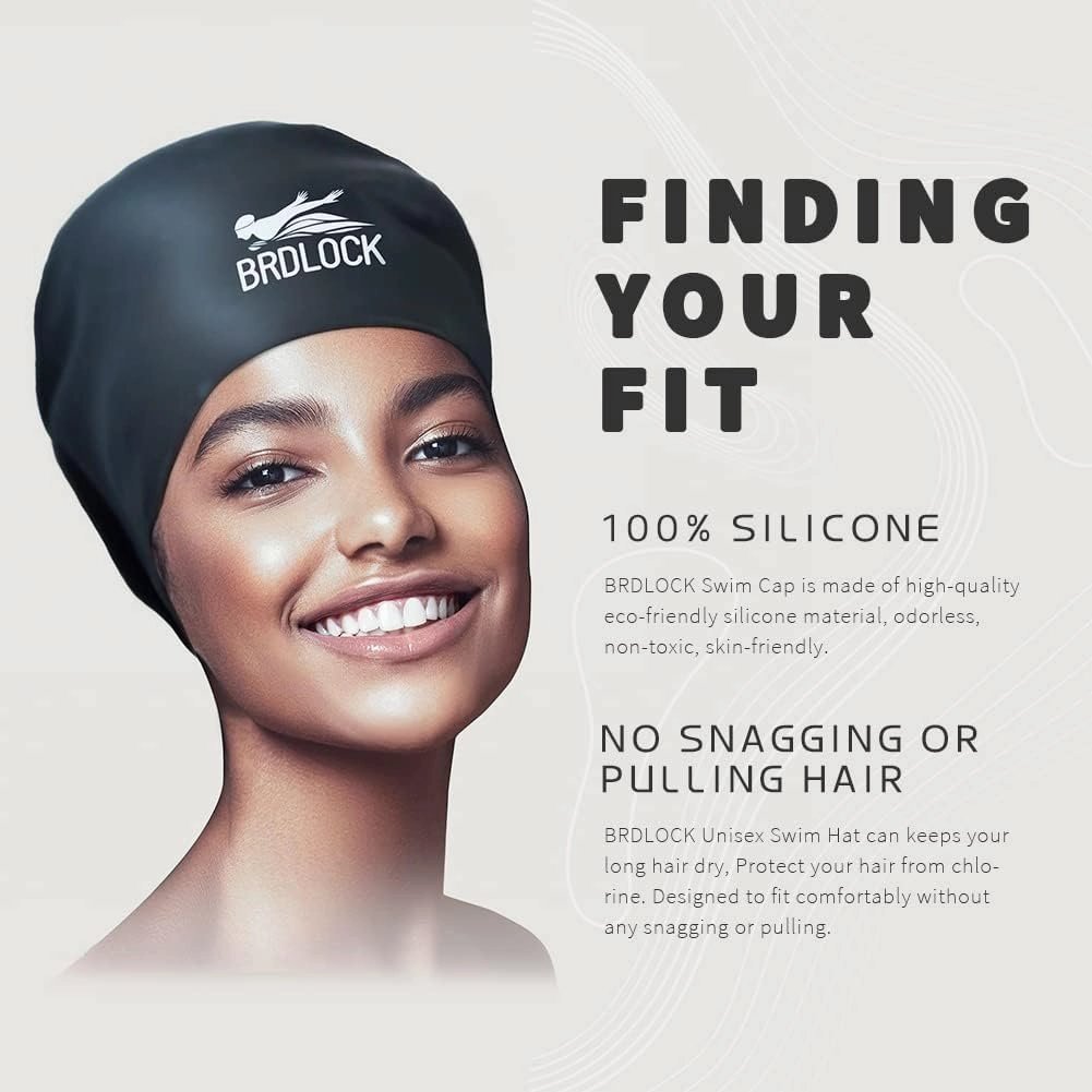 Extra Large Swim Cap for Braids and Dreadlocks Swimming Cap for Women Long Hair Braids Dreads Locs Thick Curly Hair Waterproof Silicone Swim Caps Keep Your Hair Dry