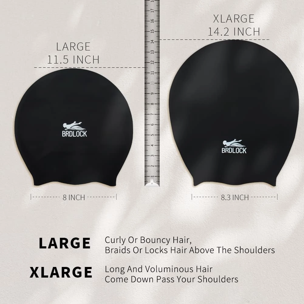Extra Large Swim Cap for Braids and Dreadlocks Swimming Cap for Women Long Hair Braids Dreads Locs Thick Curly Hair Waterproof Silicone Swim Caps Keep Your Hair Dry