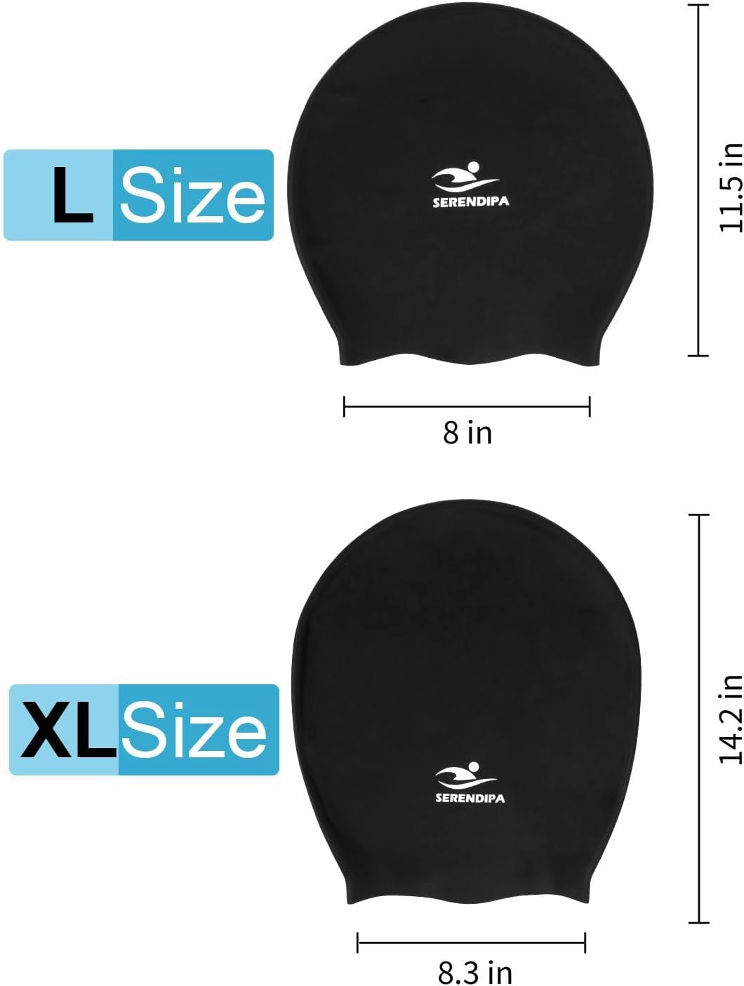Extra Large Swim Cap for Long Hair, Dreadlocks, Weaves, Hair Extensions, Braids, Curls & Afros - Waterproof Silicone Swimming Cap for Women & Men, Comfortable for Pool, Beach & Training