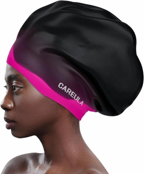 Extra Large Swim Cap for Long Hair Women Men Youth - Waterproof Silicone Swimming Cap for Braids and Dreadlocks Weaves, Hair Extensions, Curls & Afros, Swim Hats Keep Hair Dry