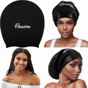 Extra Large Swim Cap,Swimming Caps for Women Men,Swim caps for Women,Waterproof Silicone Swim Cap,Keep Hair Dry,Swim Cap for Braids and Dreadlocks Women,Swim Cap for Long Thick Curly Hair