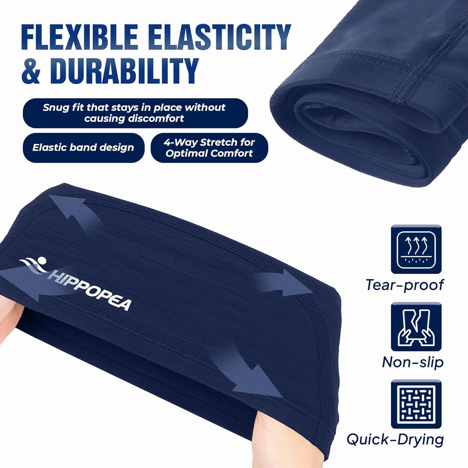 Fabric Swim Cap, High Elasticity Cloth Swimming Cap, Breathable, Lightweight & Comfortable, Fit Both Long Hair and Short Hair for Women Men Boy Girl