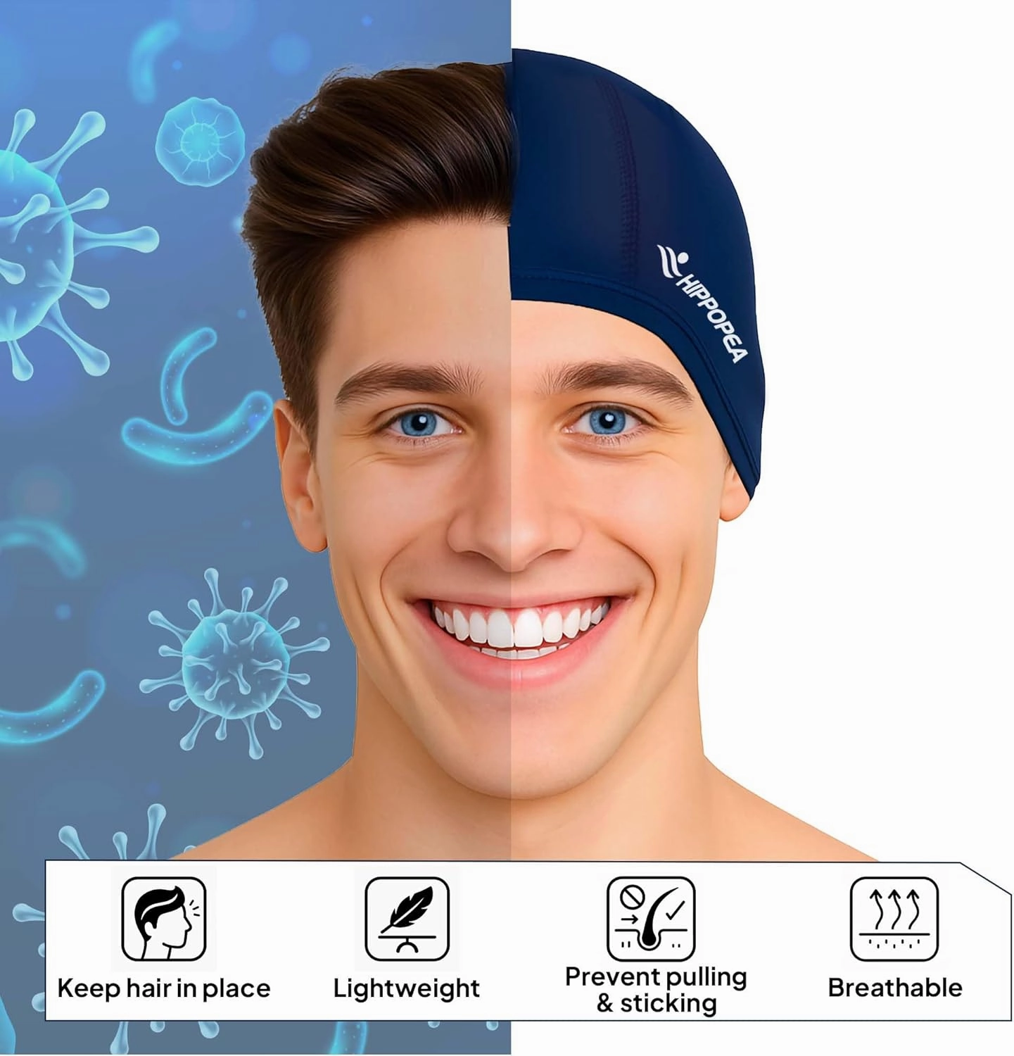 Fabric Swim Cap, High Elasticity Cloth Swimming Cap, Breathable, Lightweight & Comfortable, Fit Both Long Hair and Short Hair for Women Men Boy Girl