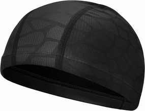 Fabric Swimming Cap, Breathable High Elasticity Swim Cap, Keeps Hair Clean, Suitable for Men Women Adults, Silicone Waterproof LayerNot Fully Waterproof Black Pattern, Large