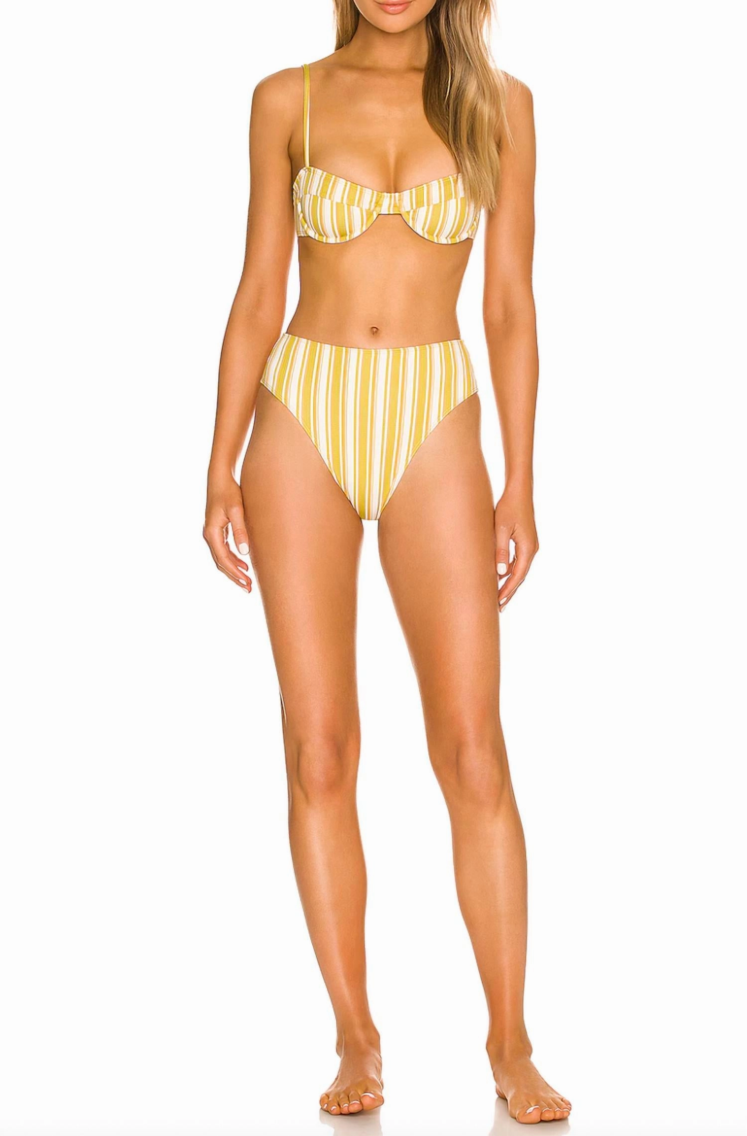 Farrah Bikini Top In Temara Stripe Print