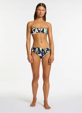 Fauna U Trim Mid Rise Bikini Bottom - Ink