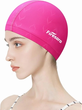 Firesara Fishtail Fabric Swim Cap for Men Women, Breathable High Elasticity Swimming Cap Hair Protection Quick Dry Soft for Long Hair Short Hair, Kids Boys and Girls
