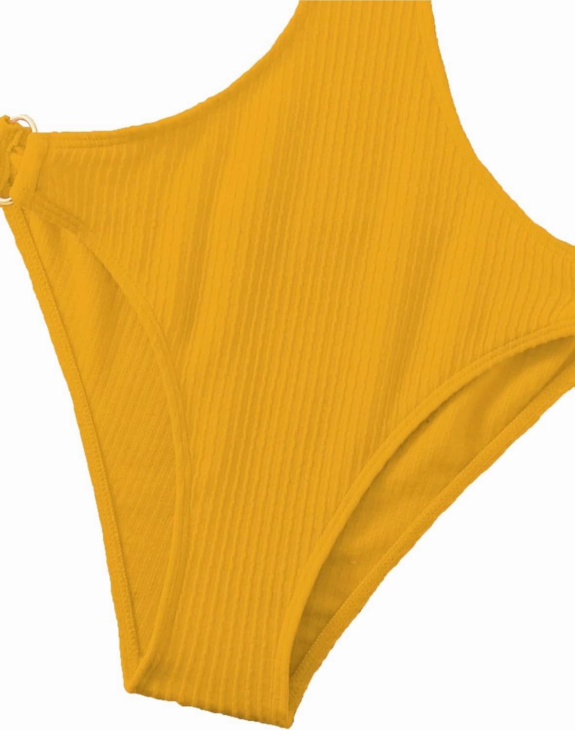 FlatterMe Ring Linked Cut-Out One Piece Swimsuit Scoop Neck Lace Up Back Monokini Bathing Suit