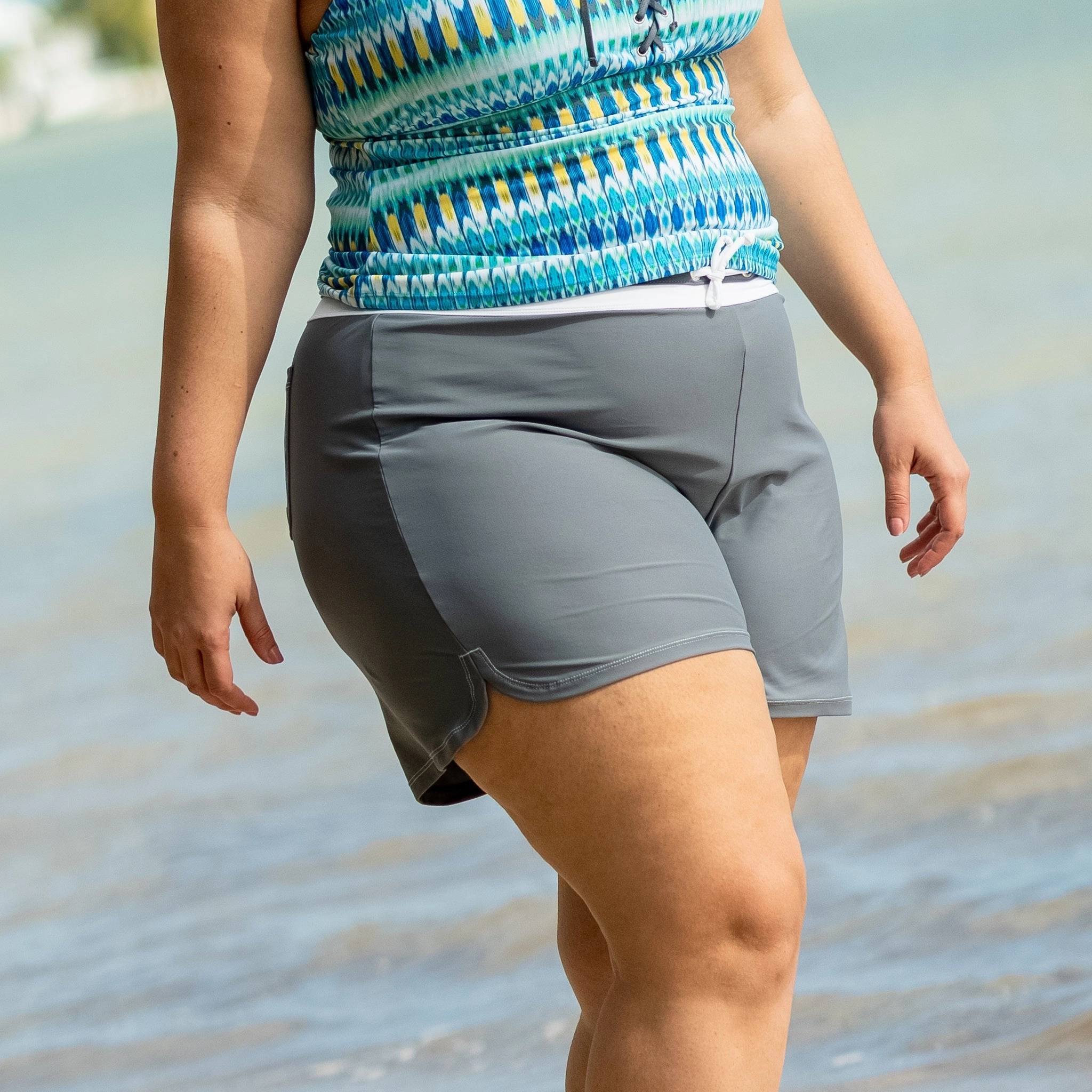 Free Country Women's Plus Size Drawstring Swim Short