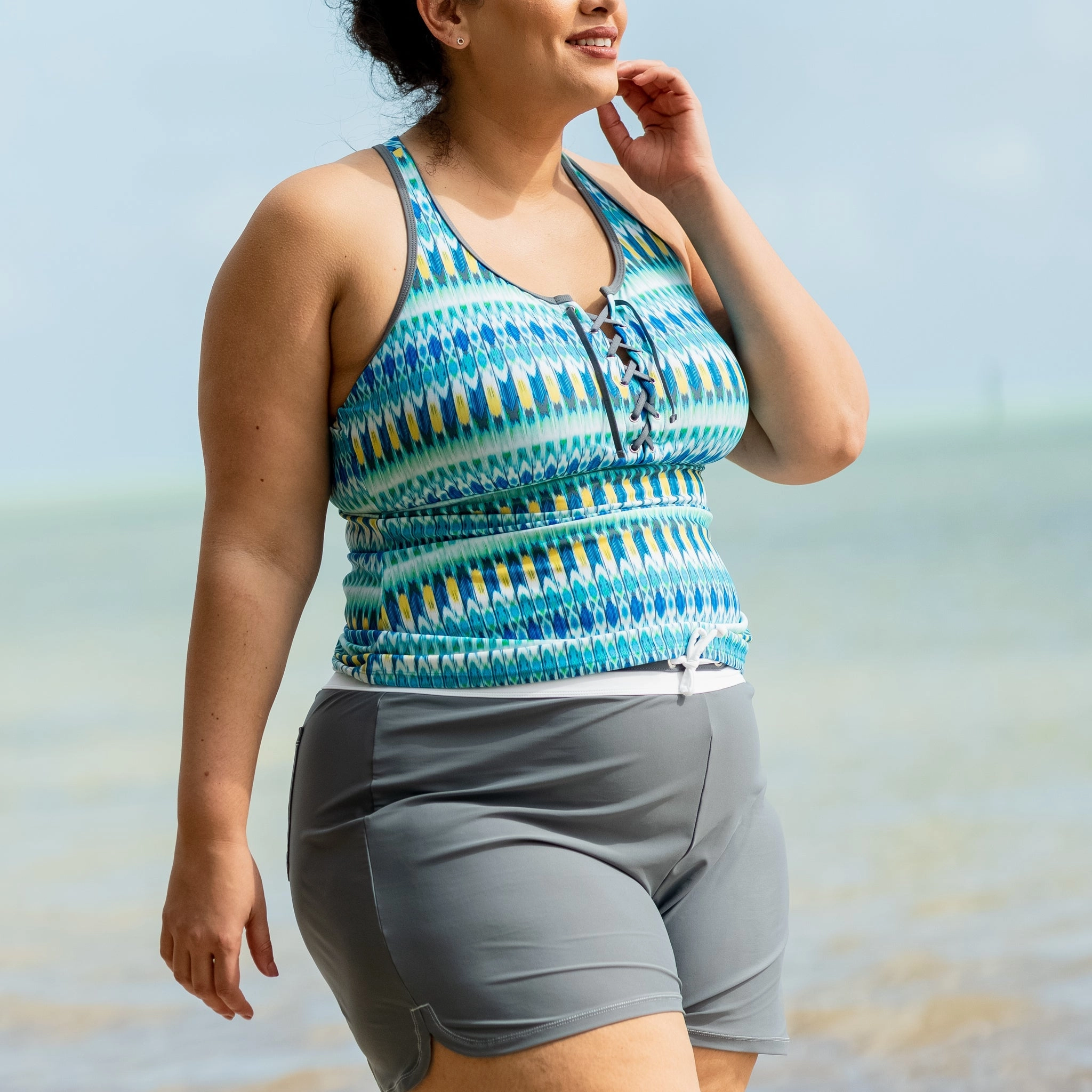 Free Country Women's Plus Size Drawstring Swim Short