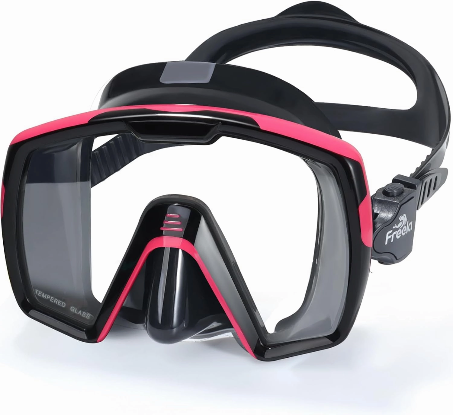 Freela Adult Swim Goggles Mask for Adult with Nose Cover, Tempered Glass Anti Fog Waterproof 180 Clear Wide View men women