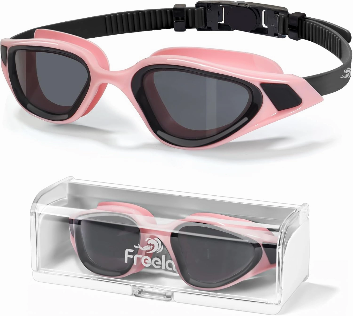Freela Polarized Unisex Adult Swimming Goggles, UV400 Protection Anti Fog 180 Wide Clear View for Men Women Youth