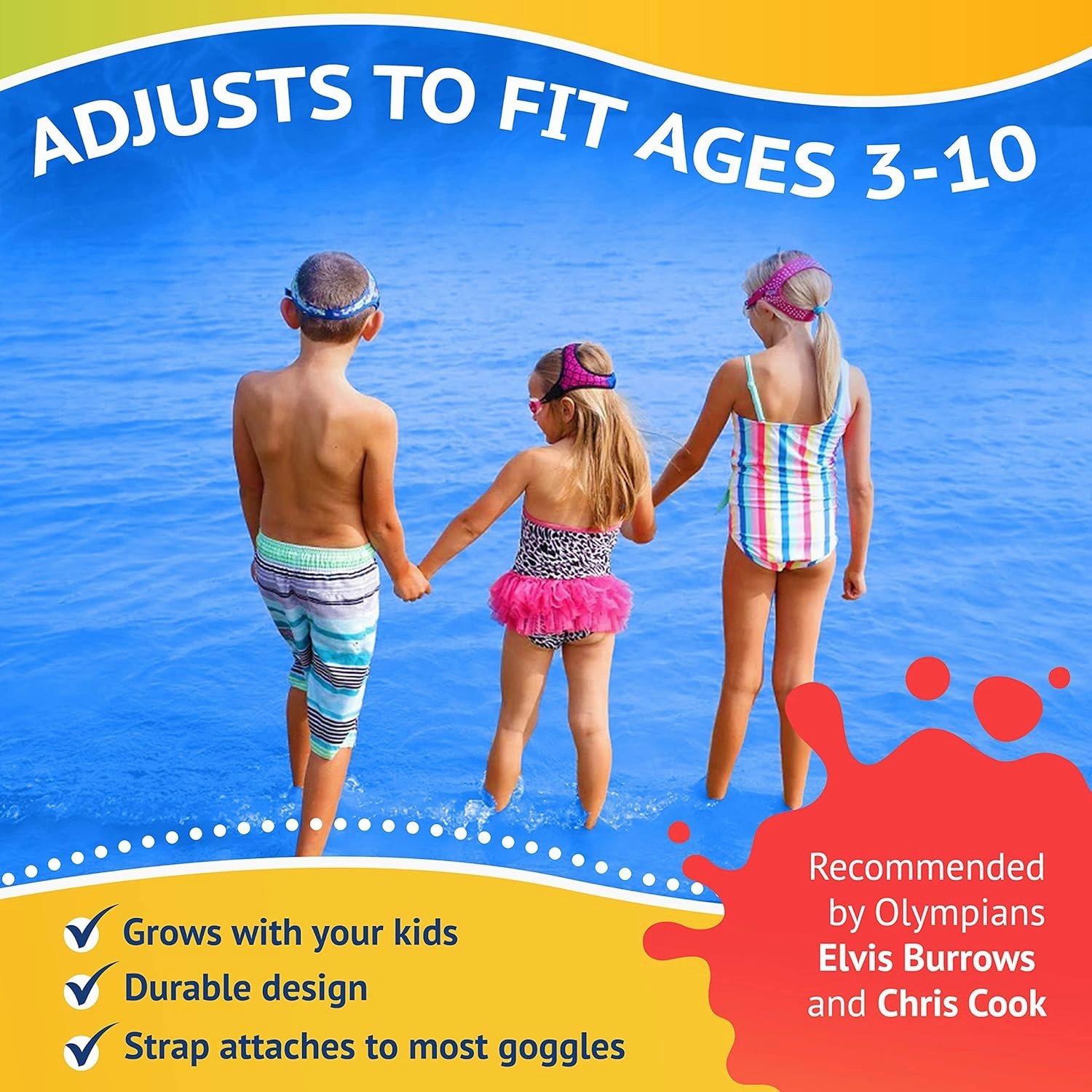 Frogglez Anti-Fog Swimming Goggles for Kids under 10 (Ages 3-10) Recommended by Olympic Swimmers; Premium Pain-Free Strap