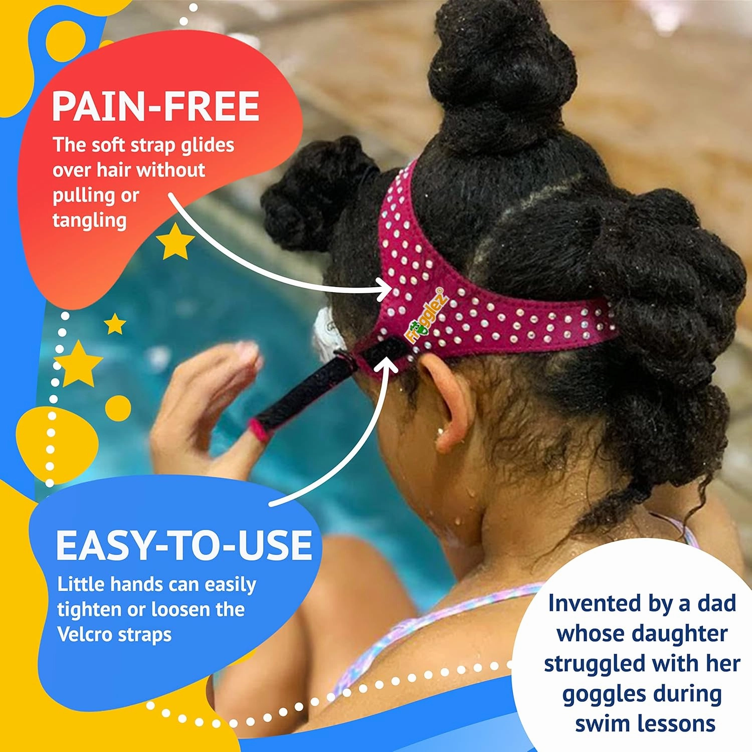 Frogglez Anti-Fog Swimming Goggles for Kids under 10 (Ages 3-10) Recommended by Olympic Swimmers; Premium Pain-Free Strap