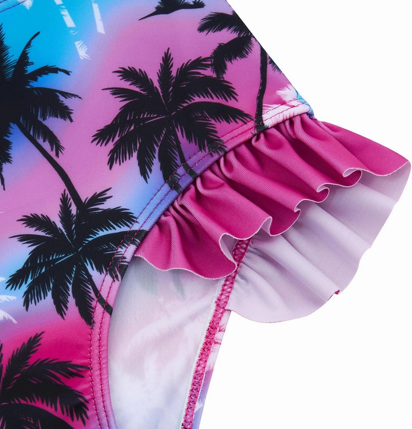 Funnycokid Girls Swimsuit Kids Bathing Suit 3-7 Years Rashguard Swimwear Long Sleeve 3 Piece Toddler