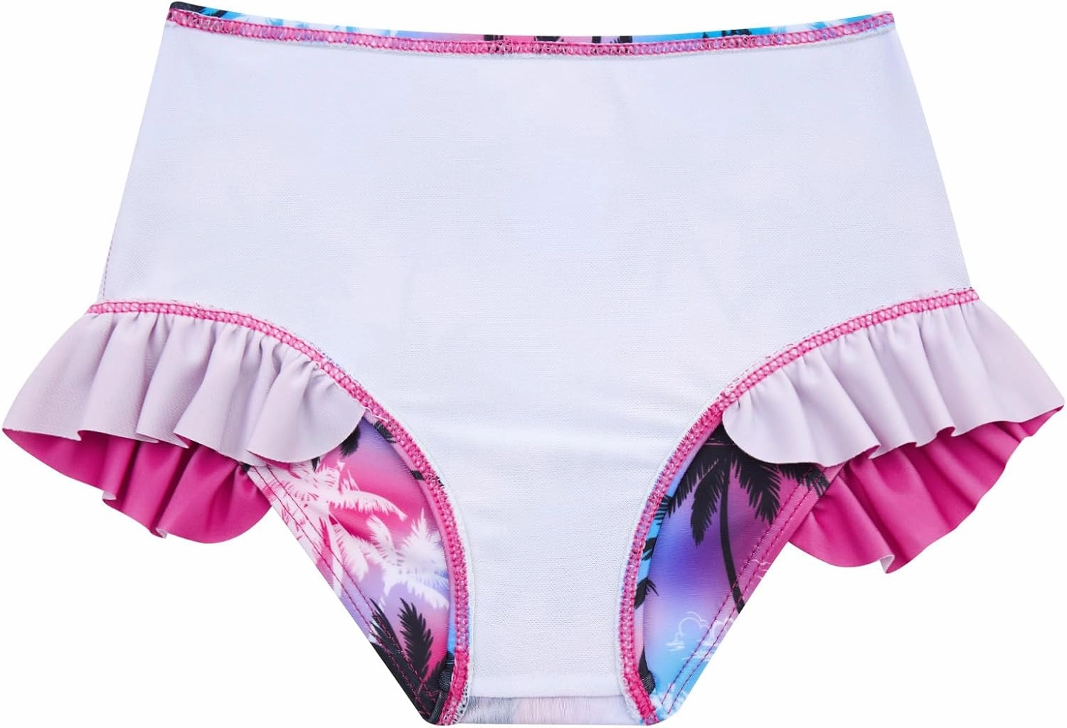 Funnycokid Girls Swimsuit Kids Bathing Suit 3-7 Years Rashguard Swimwear Long Sleeve 3 Piece Toddler