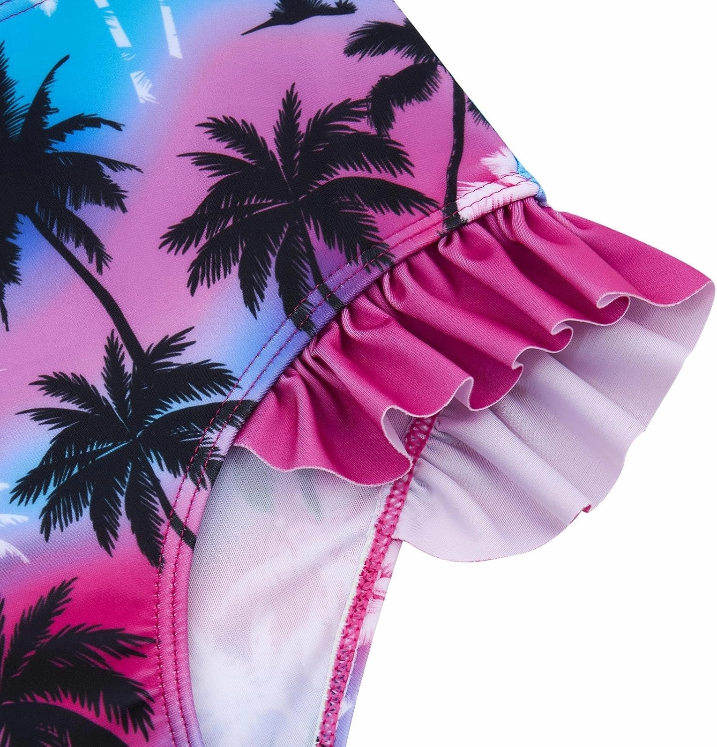 Funnycokid Girls Swimsuit Kids Bathing Suit 3-7 Years Rashguard Swimwear Long Sleeve 3 Piece Toddler