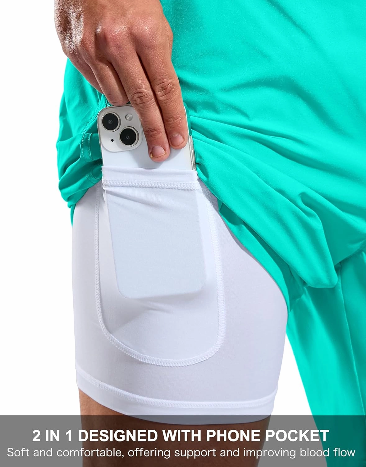 G Gradual Mens Swim Trunks with Compression Liner 7" Quick Dry Board Shorts Swimsuit Bathing Suit for Men with Zipper Pockets