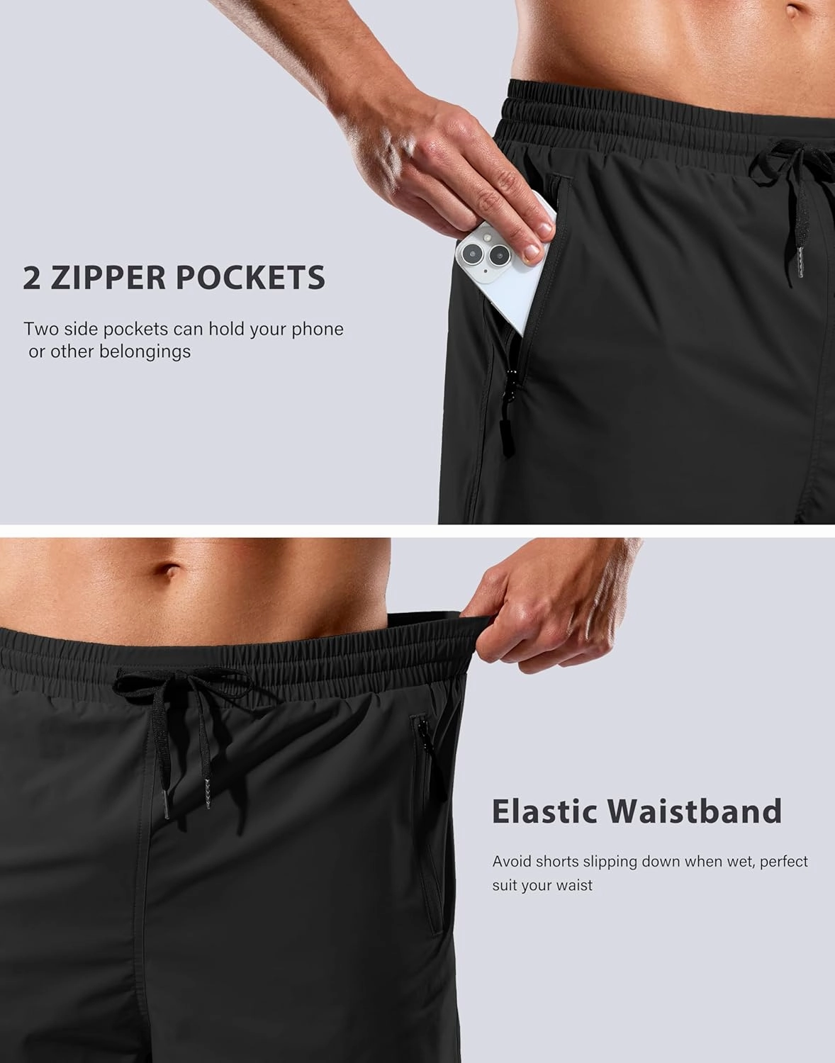 G Gradual Mens Swim Trunks with Compression Liner 7" Quick Dry Board Shorts Swimsuit Bathing Suit for Men with Zipper Pockets