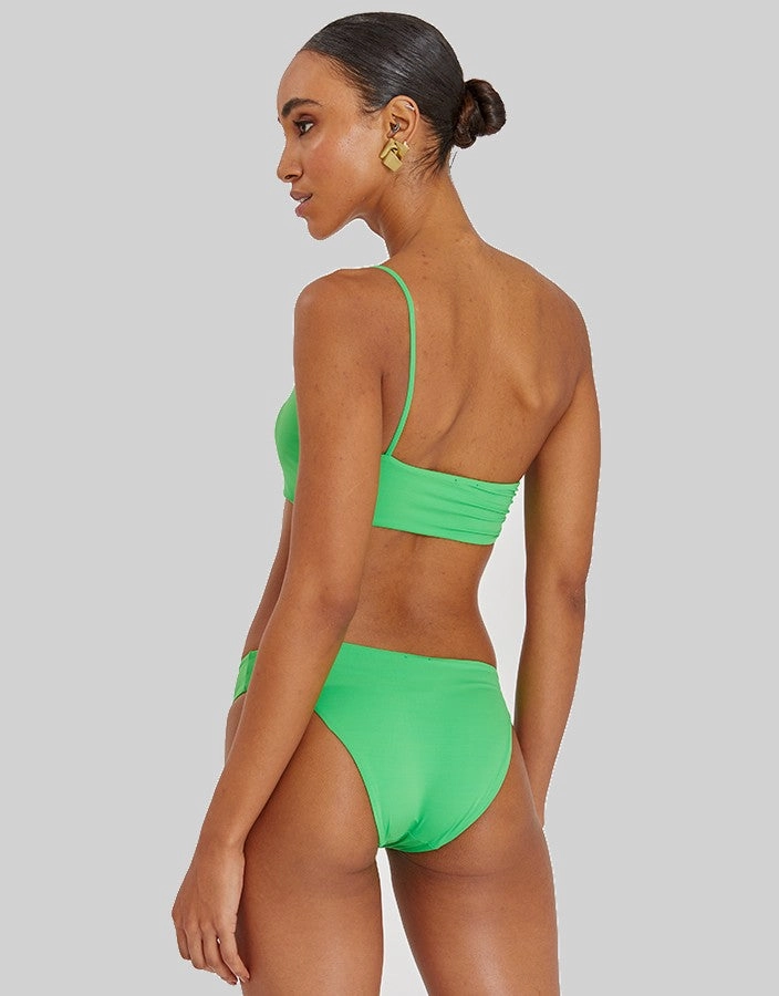 Geometric Shoulder Bikini Top Kiwi Green