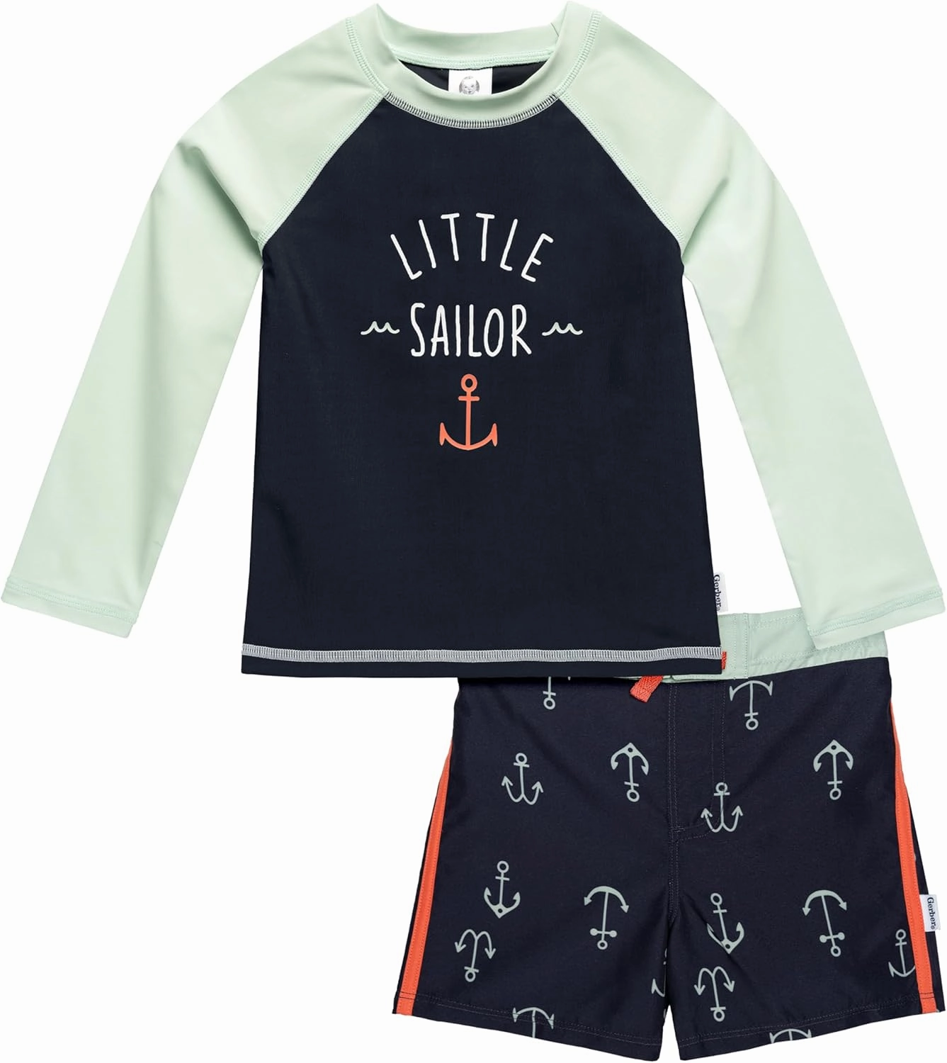 Gerber Baby Boys' Toddler Long Sleeved Rashguard Swim Bathing Suit Set