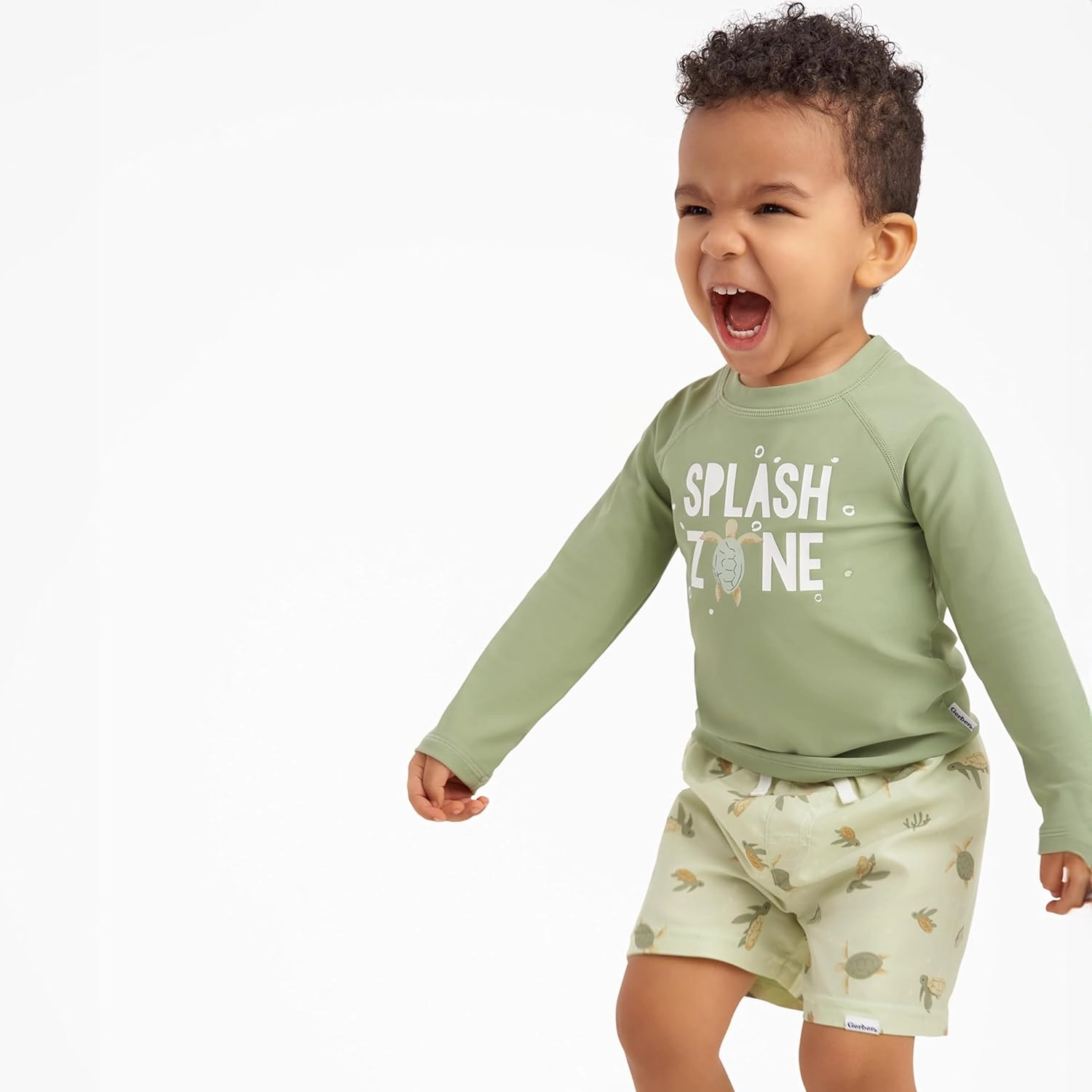 Gerber Baby Boys' Toddler Long Sleeved Rashguard Swim Bathing Suit Set