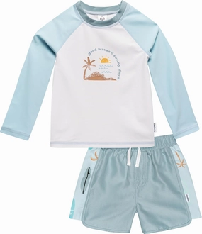 Gerber Baby Boys' Toddler Long Sleeved Rashguard Swim Bathing Suit Set