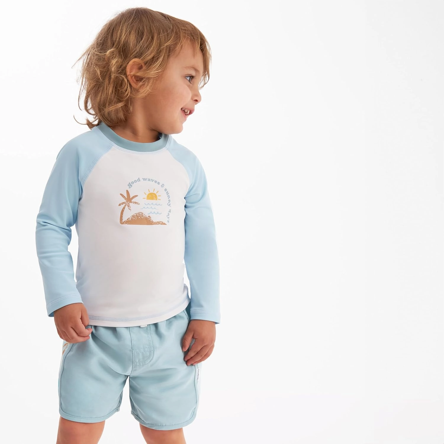 Gerber Baby Boys' Toddler Long Sleeved Rashguard Swim Bathing Suit Set