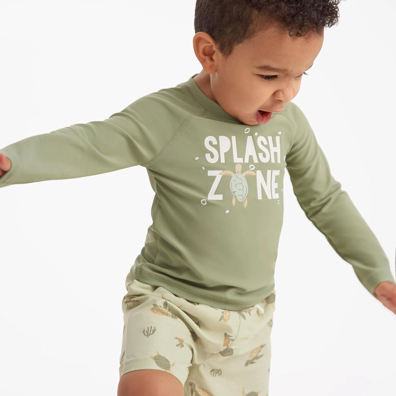 Gerber Baby Boys' Toddler Long Sleeved Rashguard Swim Bathing Suit Set