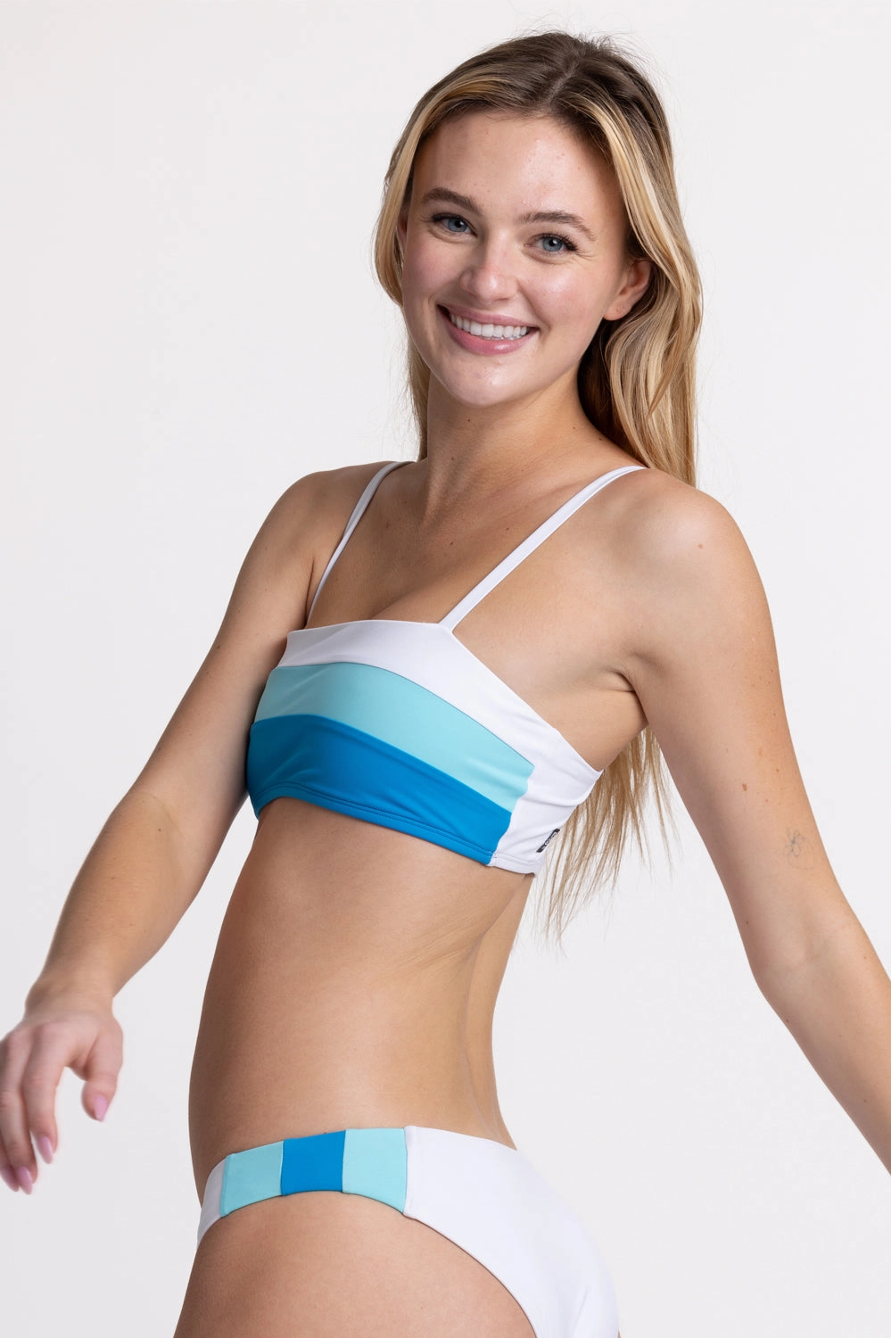 Gillian Bikini Top - White Contrast