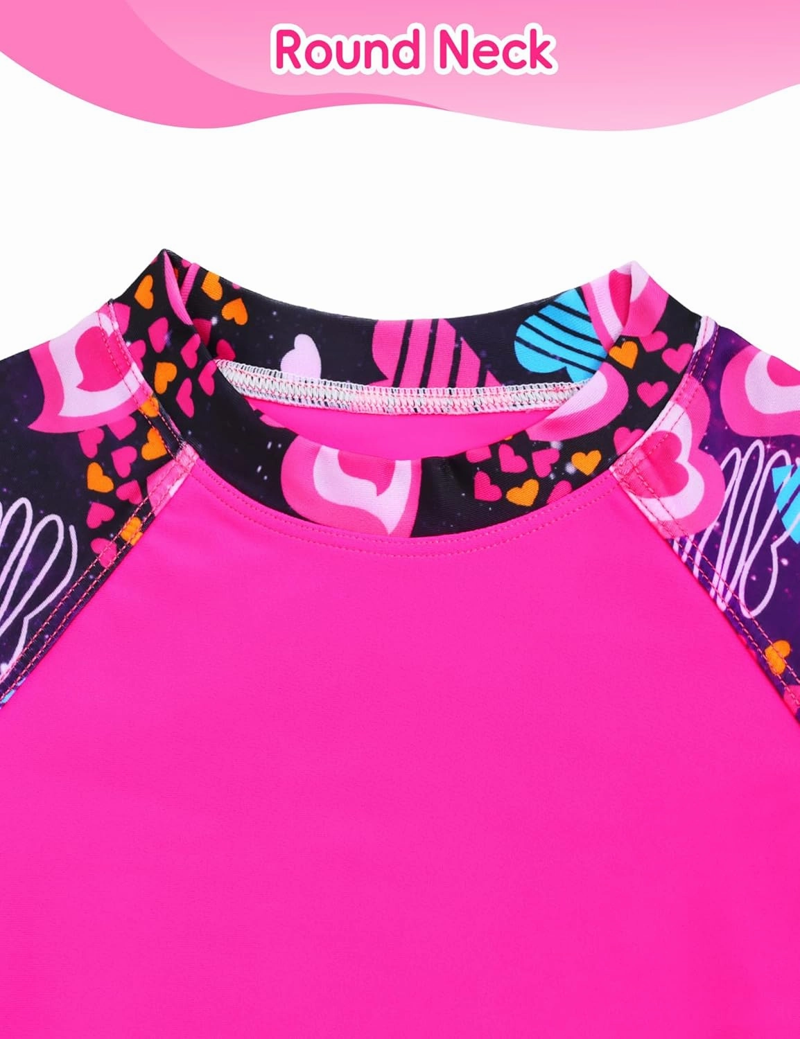 Girl Swimsuits 2 Pieces Multicolor Short Sleeve Quick Dry Durable Rash Guard Set with Shorts