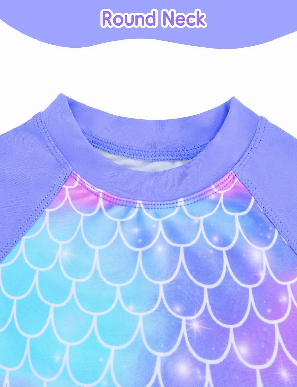 Girl Swimsuits 2 Pieces Multicolor Short Sleeve Quick Dry Durable Rash Guard Set with Shorts