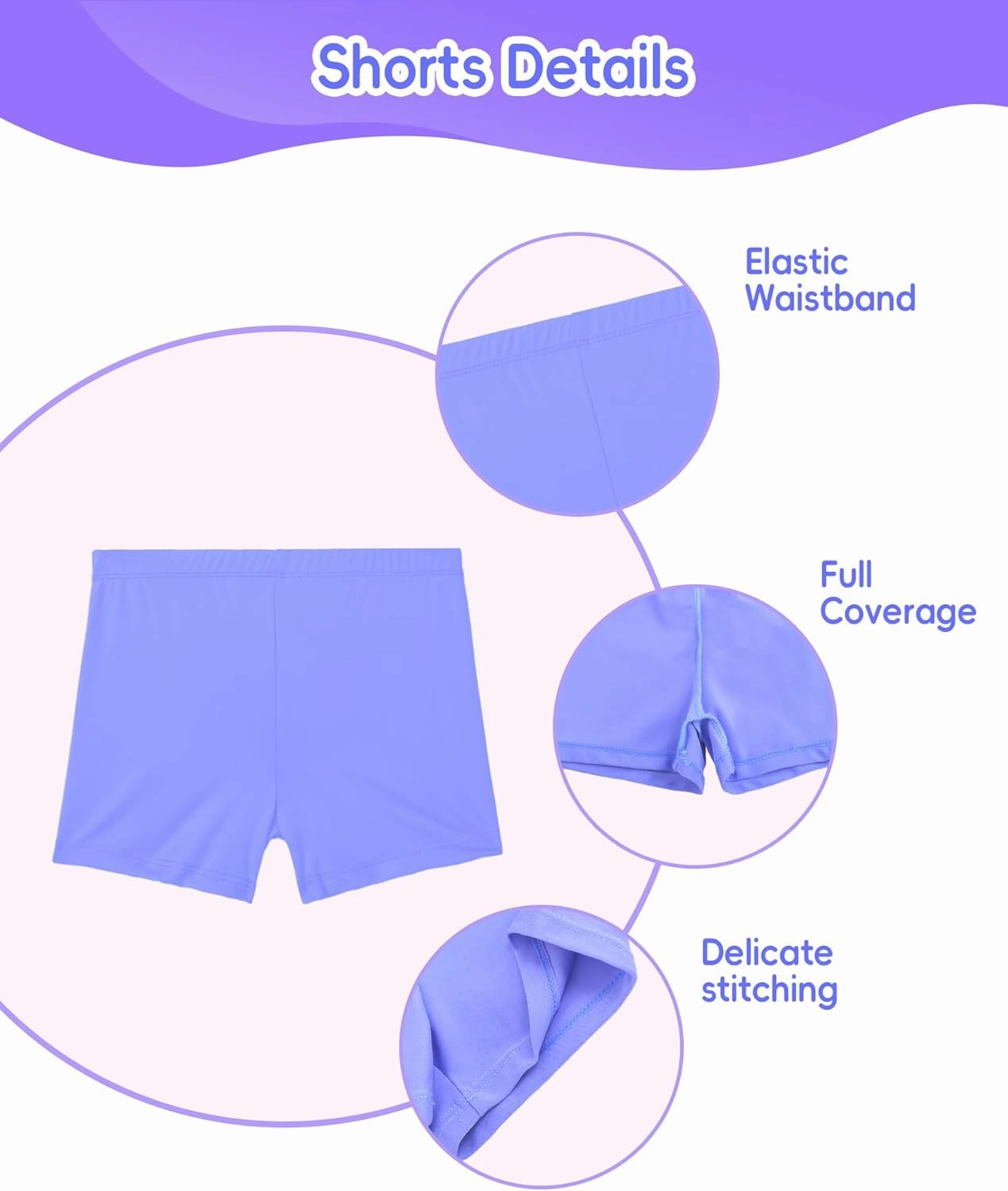 Girl Swimsuits 2 Pieces Multicolor Short Sleeve Quick Dry Durable Rash Guard Set with Shorts