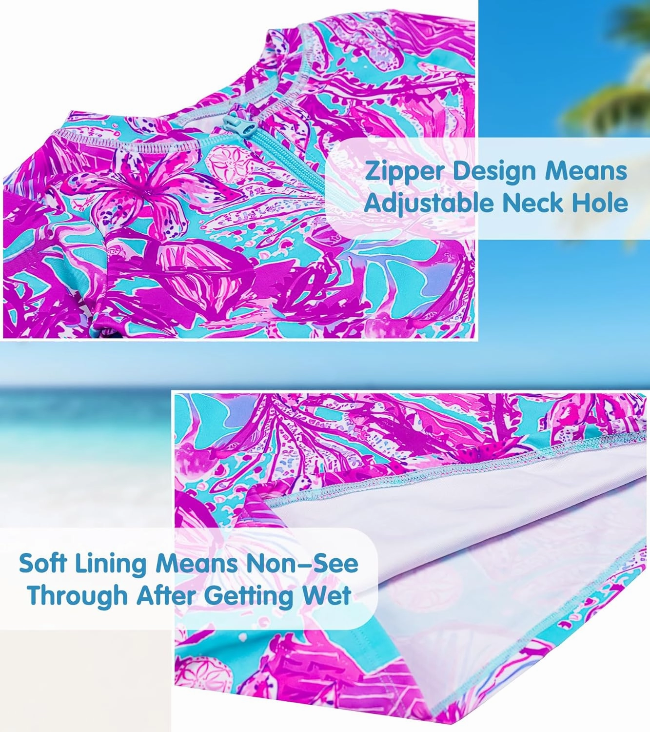 Girls Rash Guard Set Two Pieces Printed Zipper Swimsuit Skirt with Shorts 3-12T