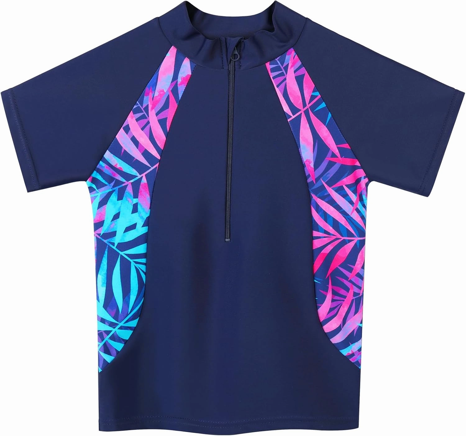 Girls Rash Guard Swimsuits Set 2 Pcs Bathing Suit UPF50  Short Sleeve Kids Beach Swimming Skirts with Shorts Swimwear 3-12Y