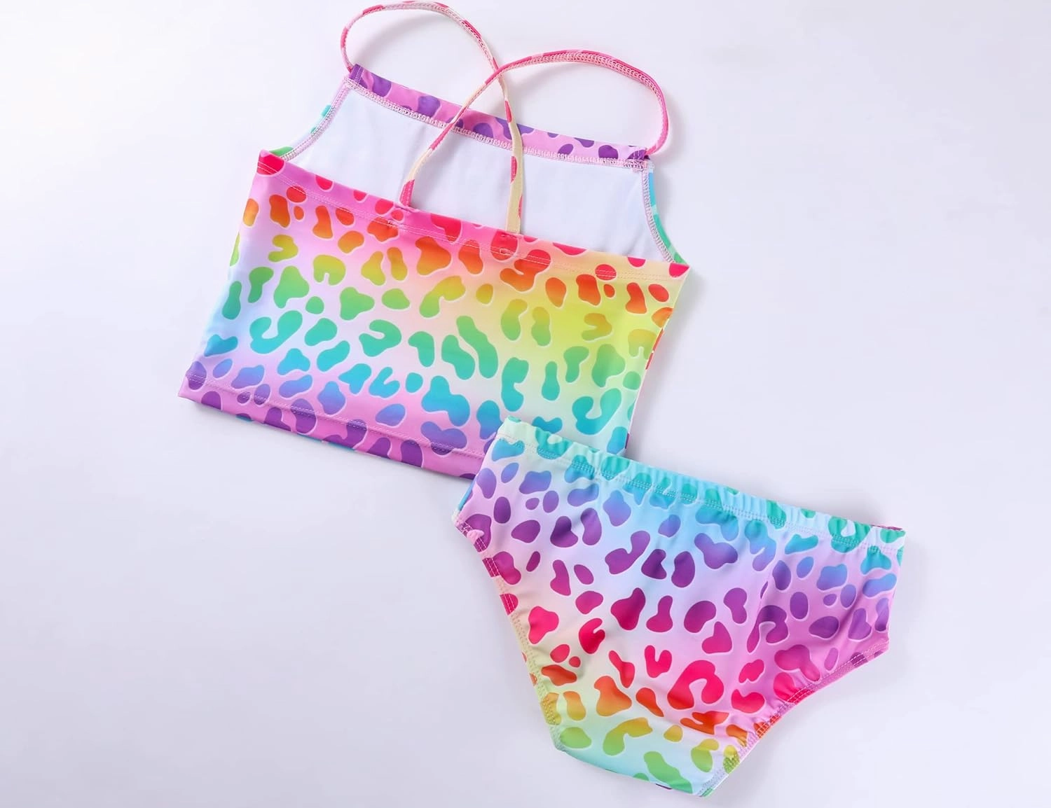 Girls Swimsuit 2-Piece Halter Tankini Set Beach Sport Bathing Suit UPF 50  Swimwear for 3-12 Years Old Kids