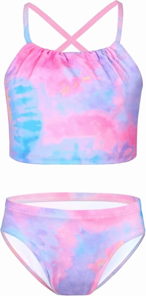 Girls Swimsuit 2-Piece Halter Tankini Set Beach Sport Bathing Suit UPF 50  Swimwear for 3-12 Years Old Kids