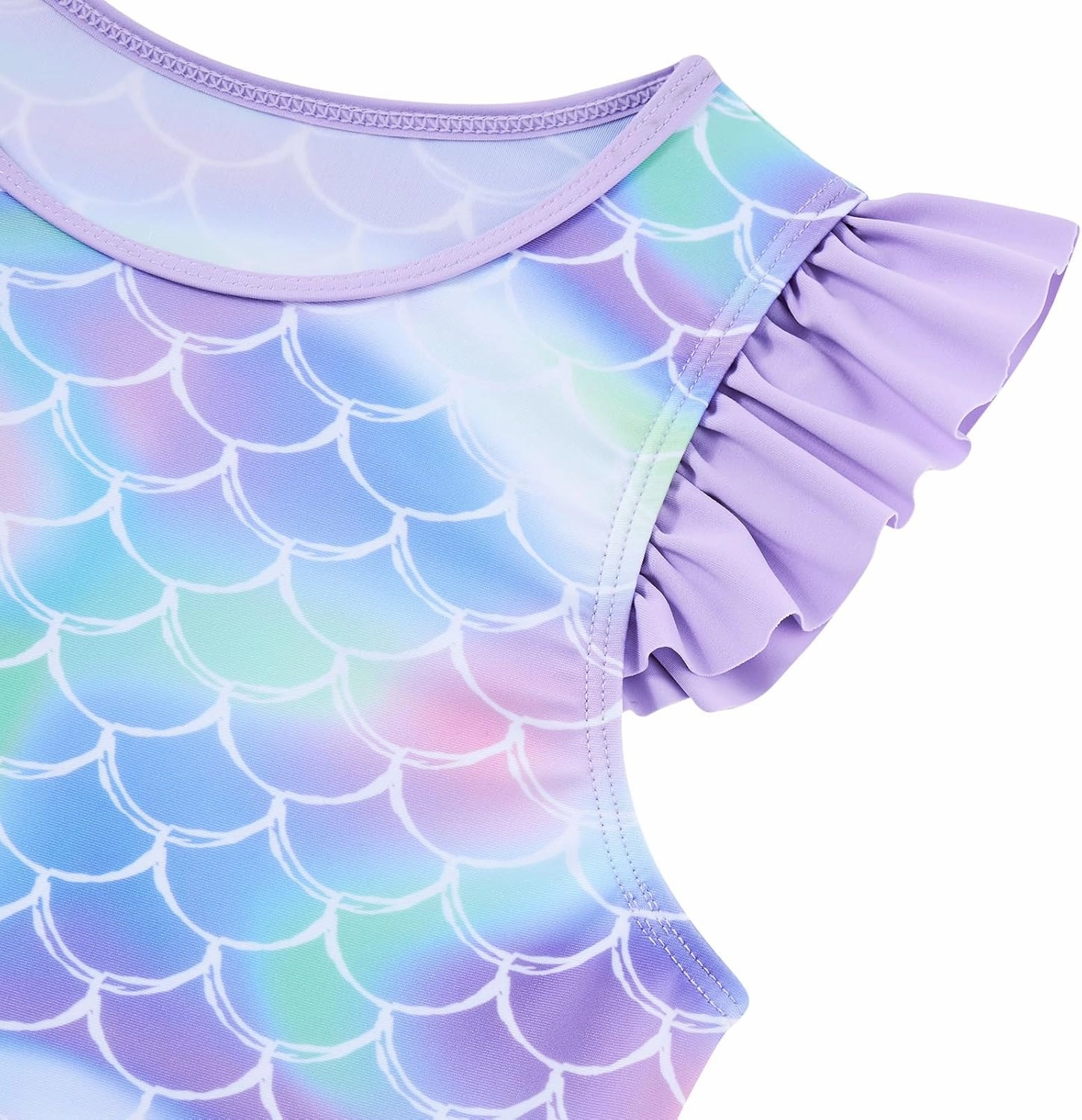Girls Swimsuit 2 Piece Ruffle Bathing Suit UPF 50  Tankini Swimsuit Skirt with Lining Size 3-10