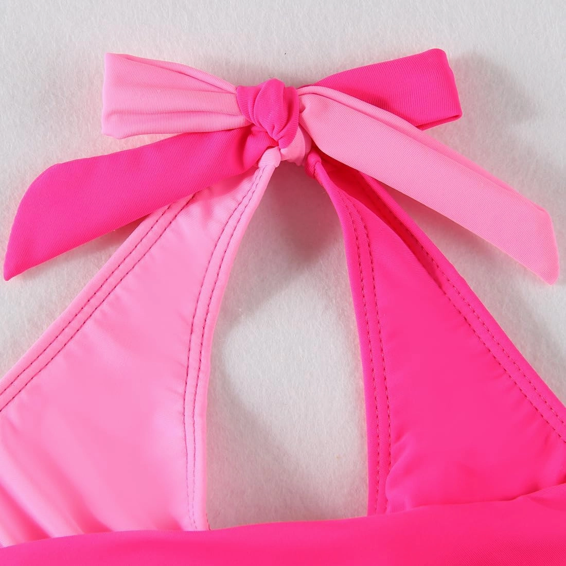 Girls Swimsuit 3 Pcs Bathing Suits Cute Bikini Sets with Solid Color Cover Up Skirt 5-14 Years
