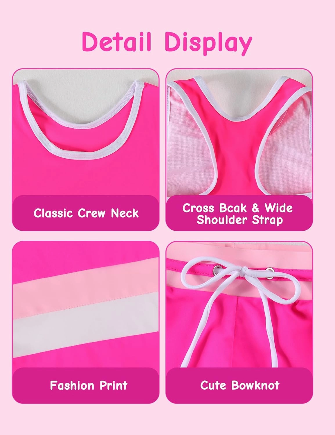 Girls Swimsuit Two Piece Boyshort Tankini Swimwear Summer Beach Rash Guard Bathing Suit Set for 5-15 Years Old Kids
