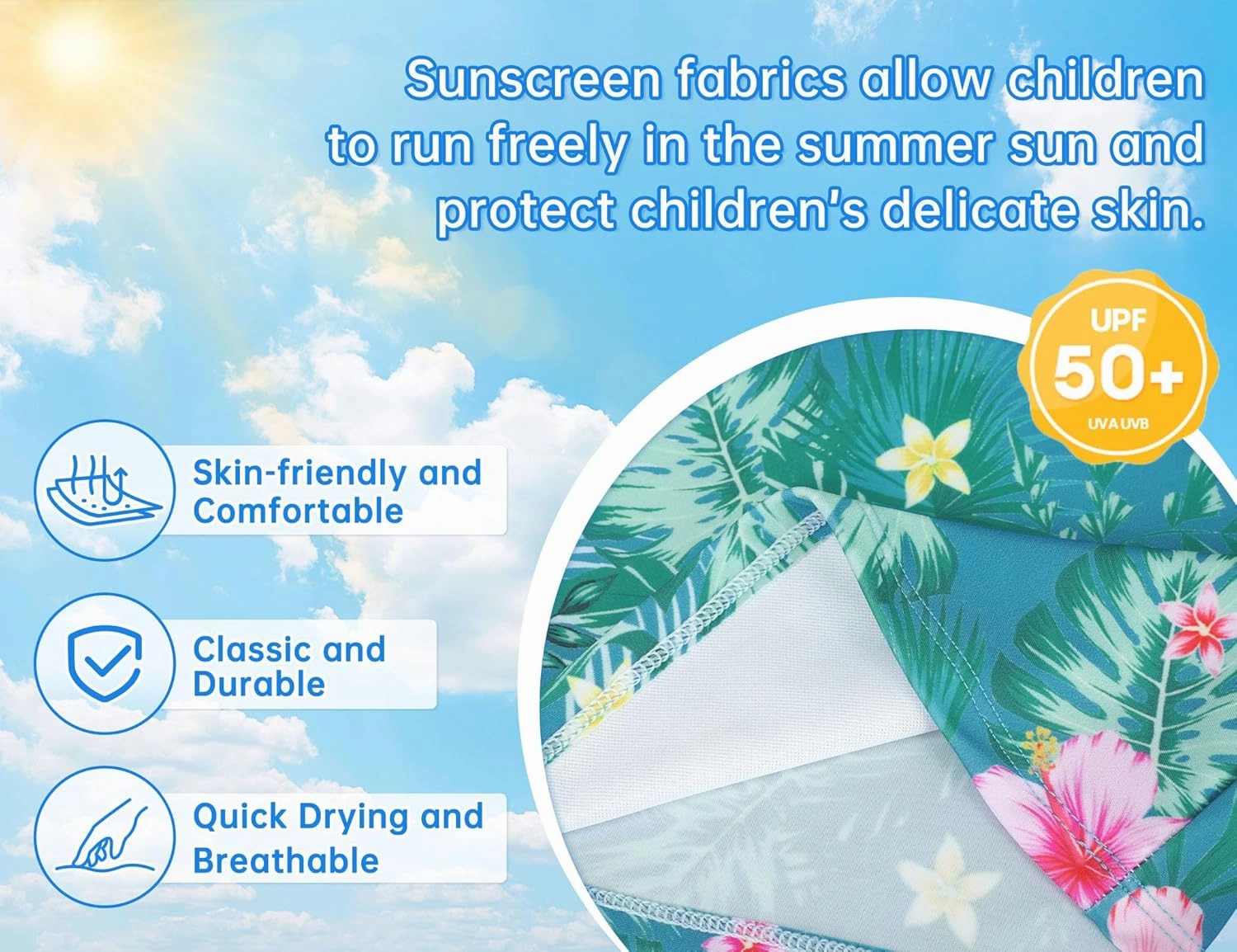 Girls Tankini Swimsuit 2-Piece Ruffle Bathing Suits UPF50  Kids Beach Sport Swimwear Sets