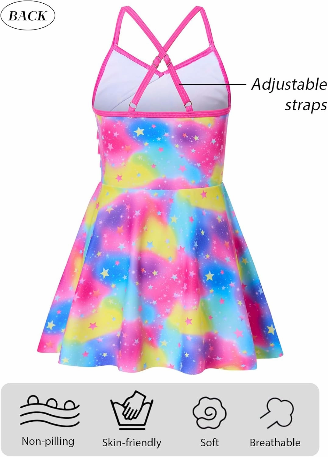 Girls Tankini Swimsuits Set Size 7-12Y Two Piece Bathing Suits with Shorts Adjustable Cross Strap Swimwear