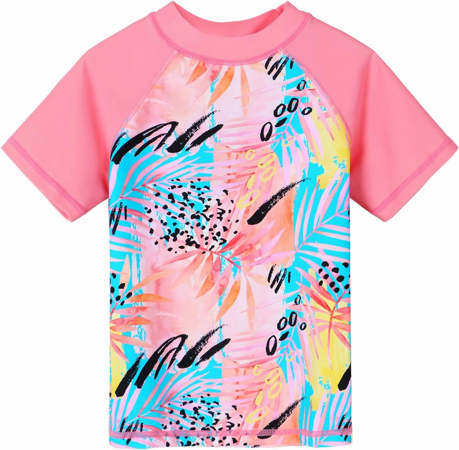 Girls Two Piece Swimsuit Floral UPF 50  Rash Guard Set Kids Beach Swimwear
