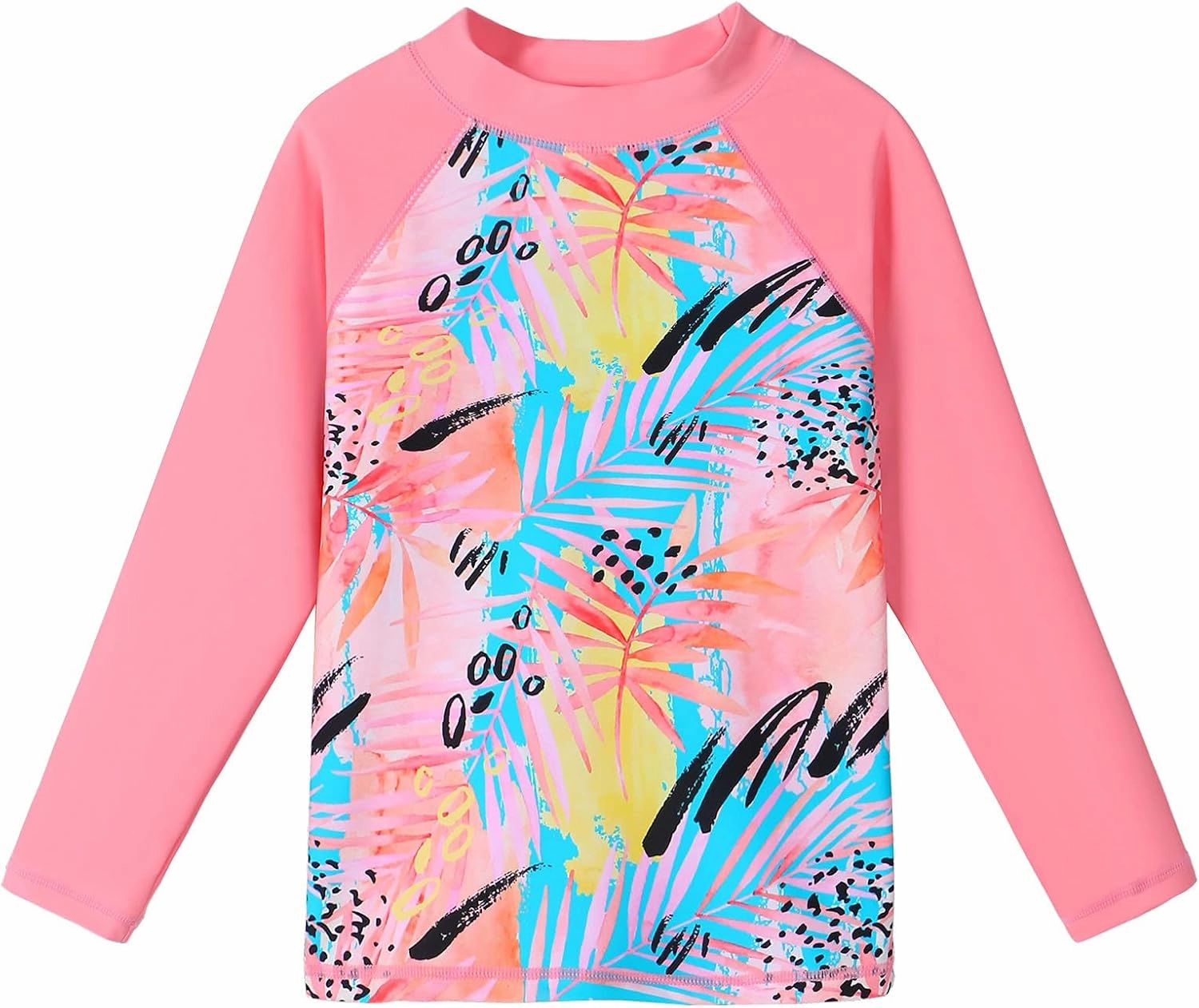 Girls Two Piece Swimsuit Long Sleeve Floral Bathing Suit UPF 50  Summer Beach Swimwear