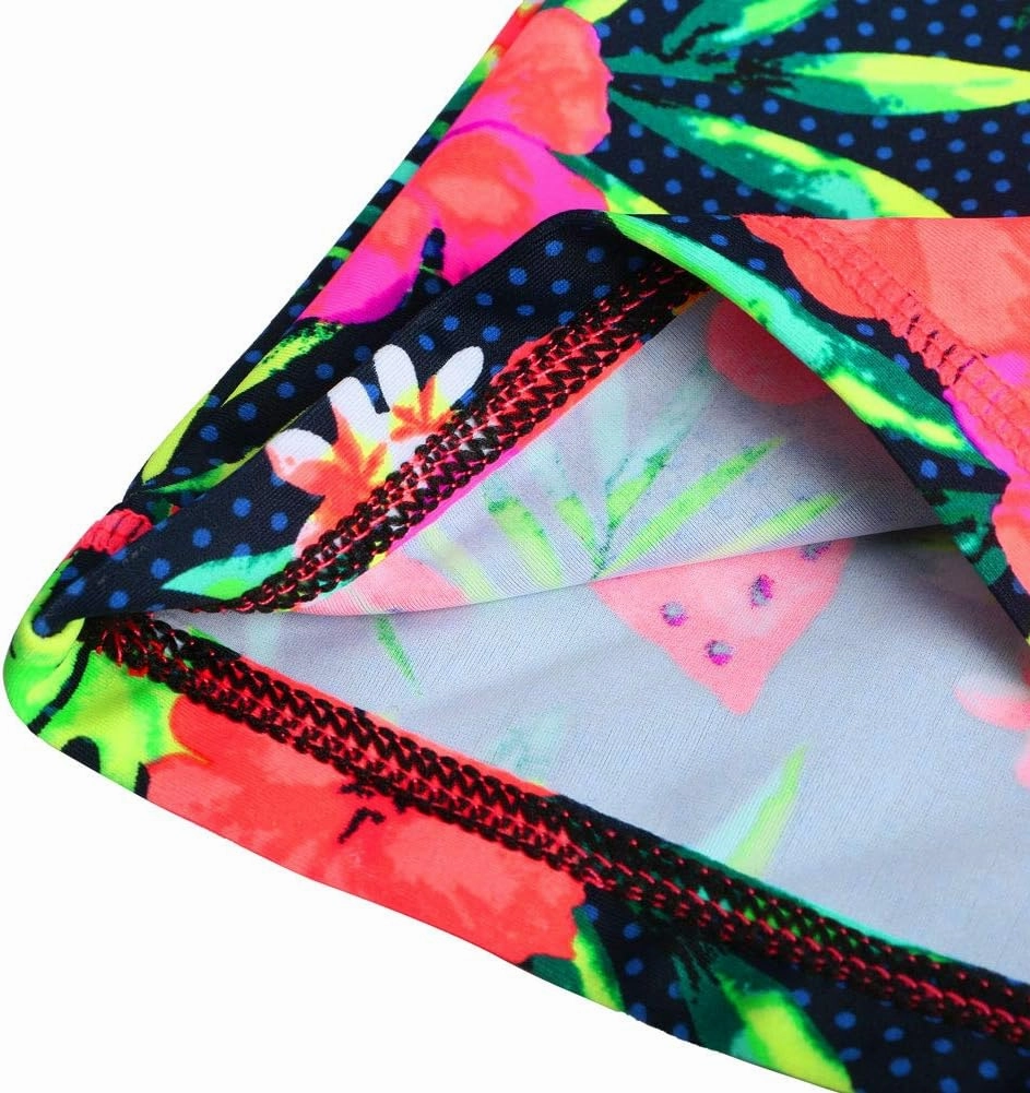 Girls Two Piece Swimsuit Long Sleeve Floral Bathing Suit UPF 50  Summer Beach Swimwear