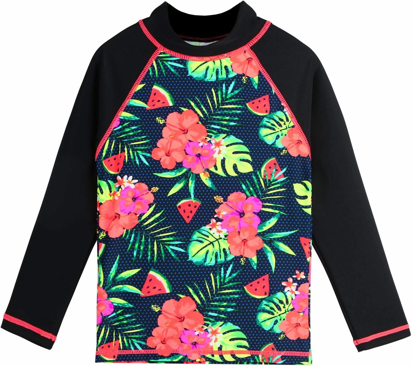 Girls Two Piece Swimsuit Long Sleeve Floral Bathing Suit UPF 50  Summer Beach Swimwear