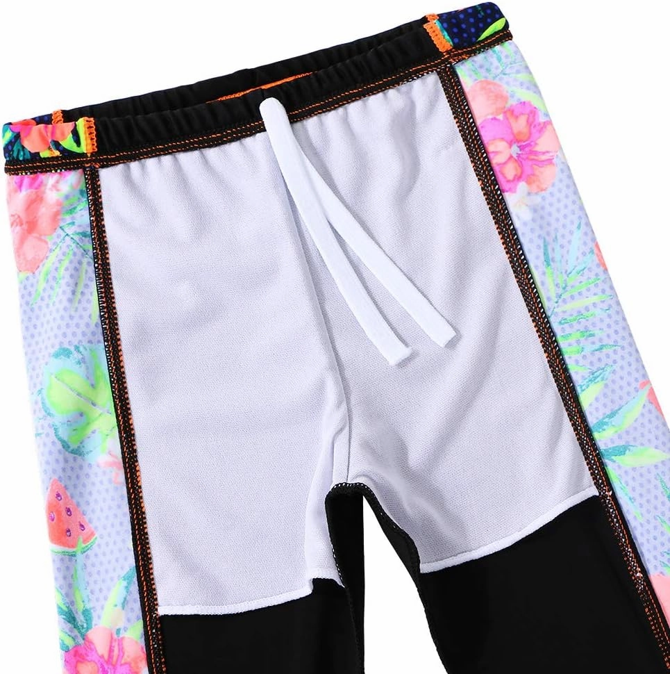 Girls Two Piece Swimsuit Long Sleeve Floral Bathing Suit UPF 50  Summer Beach Swimwear