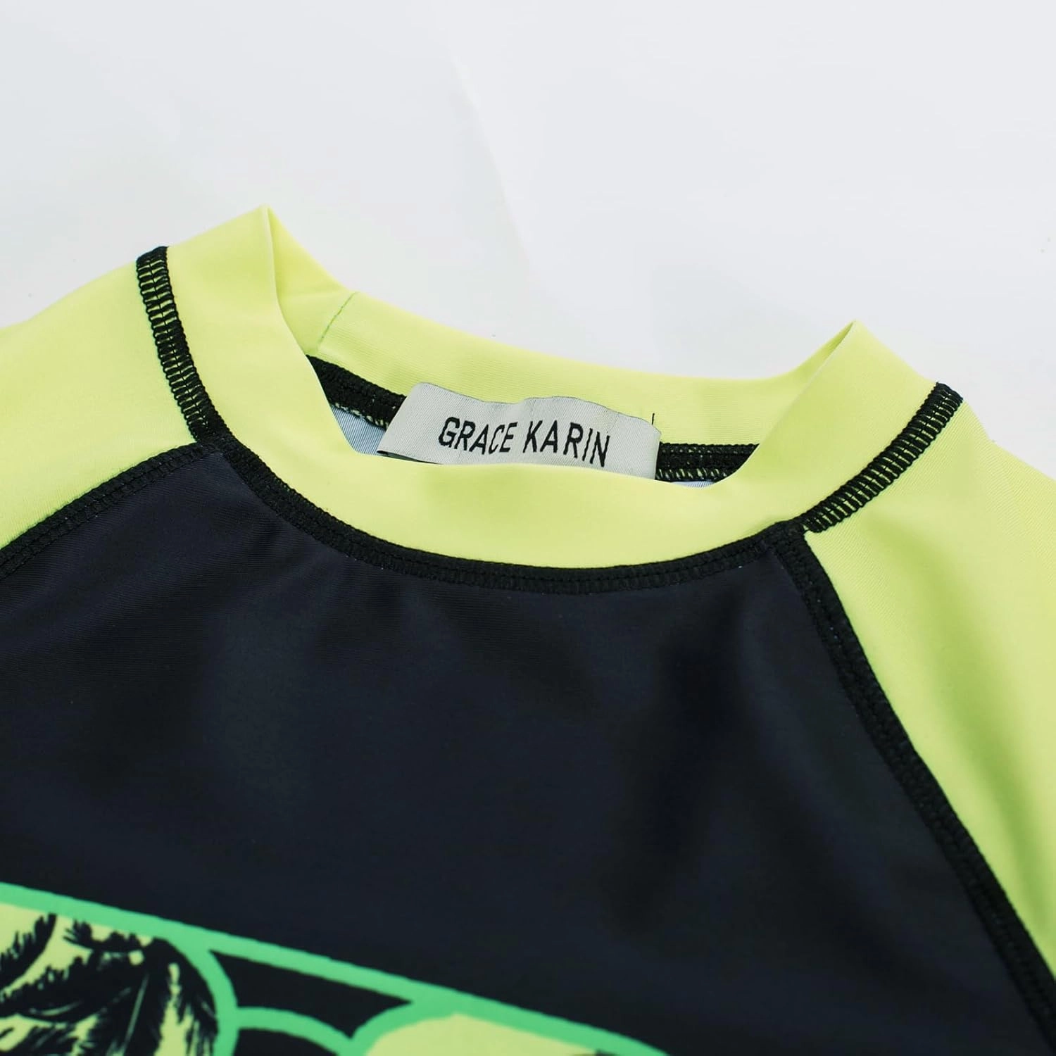 GRACE KARIN Boy Kids Two Piece Swimsuits Long Sleeve Rash Guard Swimwear Cute Bathing Suit Sets 5-12Y