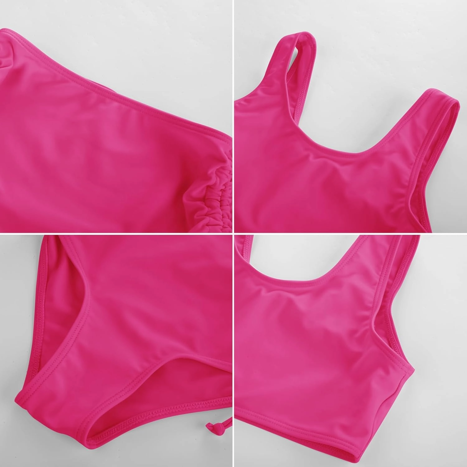 GRACE KARIN Girls Bathing Suit Adjustable Taniki Swimsuit Tie Front 4 Piece Bikini Set with Kimono Cover Up 6-14